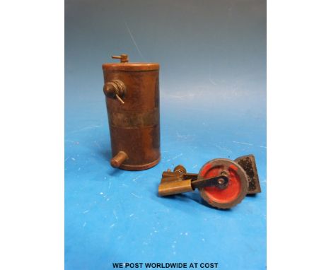 The boiler and engine unit to a Bowman M180 with oscillating cylinder and combined crank / flywheel