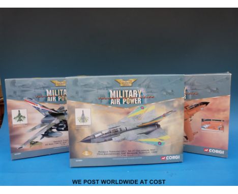 Three Corgi The Aviation Archive Military Air Power Thunder in the Skies 1:72 scale diecast model, Panavia Tornado aircraft A