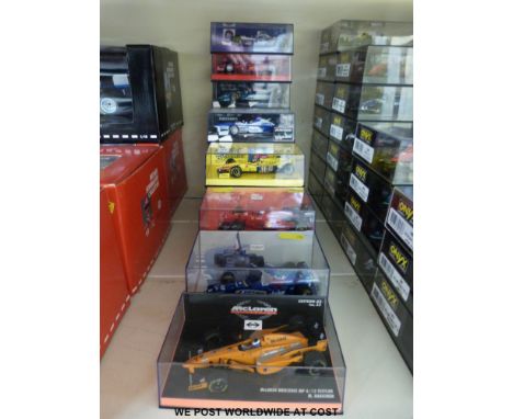 Eighteen Minichamps Paul's Model Art 1:43 scale diecast model Formula 1 cars, all in original boxes