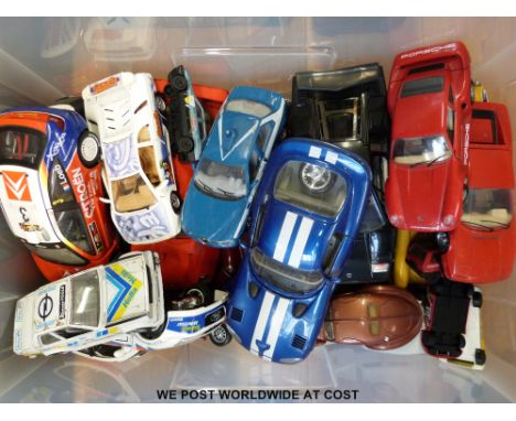 Approximately 40 Burago mainly 1:18 scale diecst model vehicles 