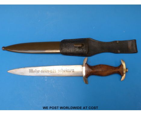 A German Nazi Third Reich NPEA student's dagger by Karl Burgsmuller Berlin Charlottenburg, with 21.5cm double edged blade etc