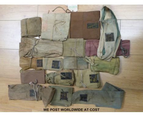 A collection of vintage rod bags, mainly Hardy's of Alnwyck, Ogden Smith Ltd, C Farlow, Allcocks etc