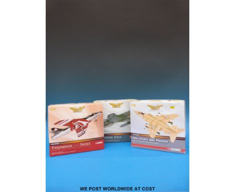 Three Corgi The Aviation Archive 1:72 scale diecast model aircraft, Modern Era Hawker Hunter AA32707, Thunder in the Skies Ha