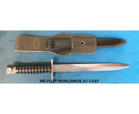 A Swiss model 1957 'sig' bayonet and scabbard, 24cm blade