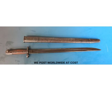 A British model 1907 SMLE bayonet made for the Siamese Army, marked with tiger's head and Siamese serial number (so-called 'p