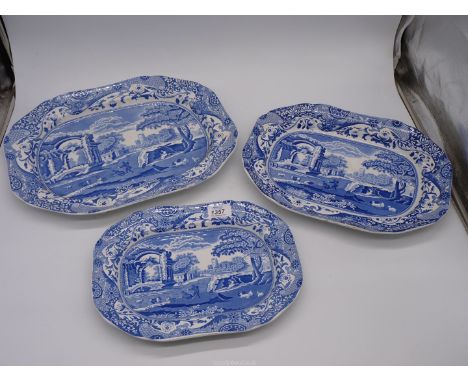 Three Spode Italian graduated meat plates.