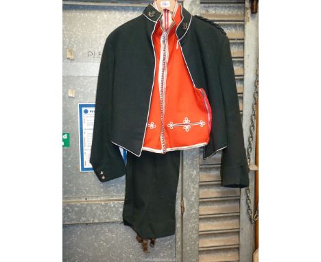 A Light Infantry officer's mess Uniform including a Gieves & Hawkes navy jacket.