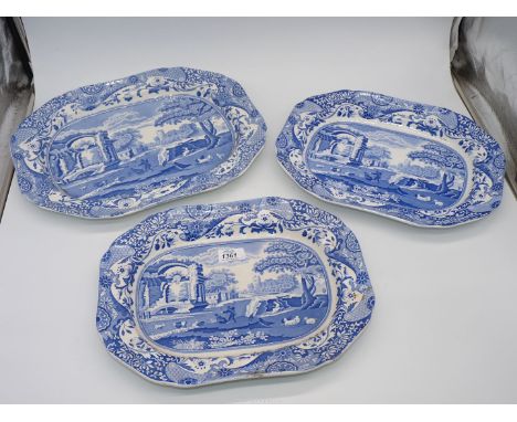 Three Spode Italian meat plates.
