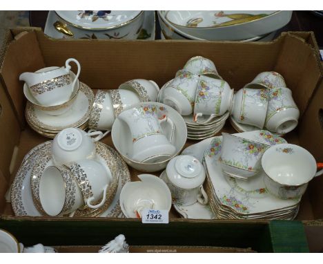 Two part tea sets including Adderley and Salisbury 'Glamis'.
