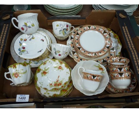A quantity of china including part tea sets, Royal Worcester, Wellington and Balmoral.