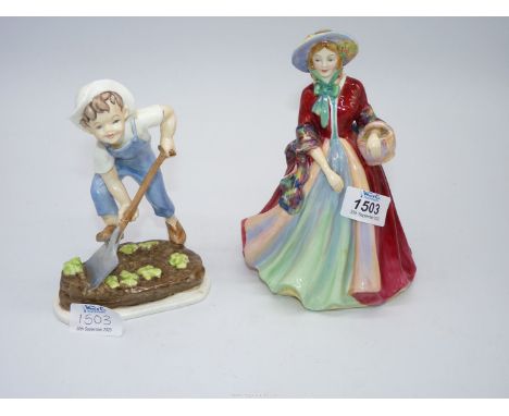 Royal Worcester 'Saturdays Child' figure and Paragon figure of Lady Marilyn.