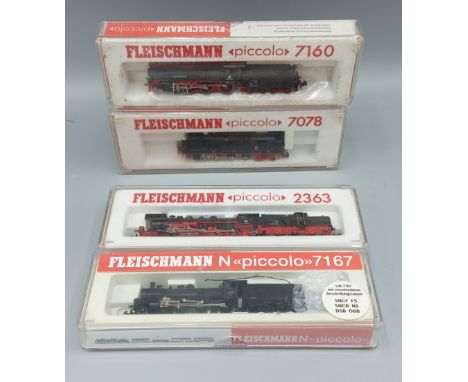 A Fleischmann locomotive Piccolo, number 7167 together with another, number 7160, another 2363 and another 7078