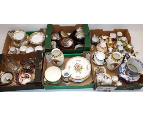 Various ceramics incl. Royal Worcester shell, Mintons cache pot, pot lids, pair of Royal Doulton Edwardian vases A/F, large M