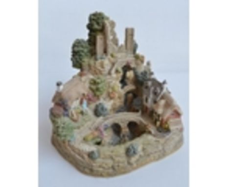 Lilliput Lane L2614 'Where Peaceful Waters Flow' large hand-painted scenic set building diorama model in excellent though sli