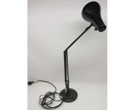 Black anglepoise Herbert Terry model 90 table desk lamp on circular base, extended H85cm A/F