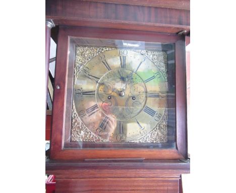 Thomas Evans, Bontuchel, early 19th Century oak and mahogany Welsh 8 day longcase clock, signed 13" square brass dial, with s