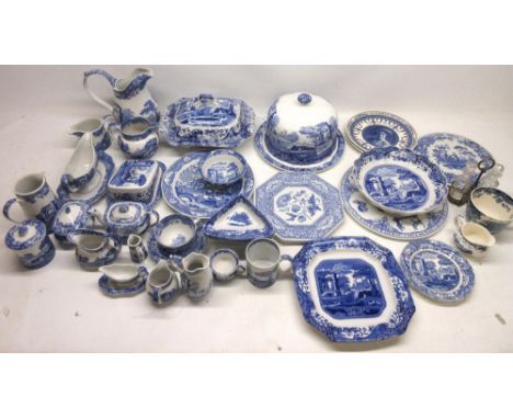 Collection of Spode dinner and tea ware, majority in the Italian Garden pattern incl scalloped edge bowl, dish with cover, ch