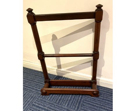 Victorian mahogany towel rail or stick stand, W62cm H91cm