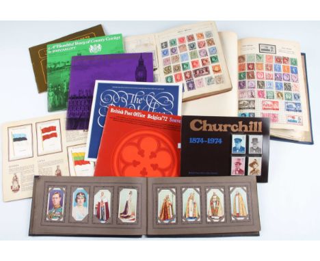 A lot to include; stamp album containing 20th Century British and World stamps, mostly Elizabeth II period together with anot