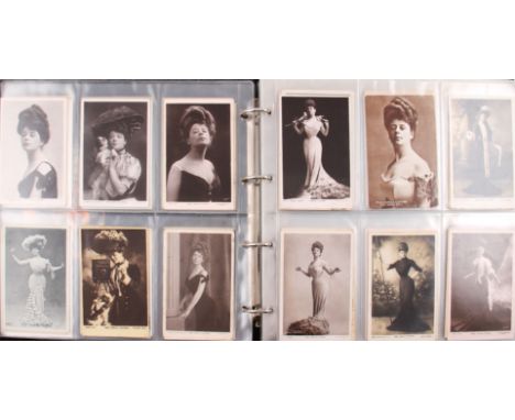 An album of assorted postcards and other female beauty and glamour related cards to Billie Burke, Zena and Phyllis Dare etc, 