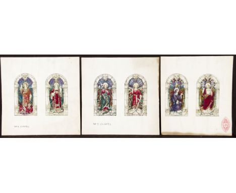 JOHN HARDMAN & CO. STUDIO. A set of ten unframed, ink and watercolours on paper, 1921 stained glass window designs for St Pat