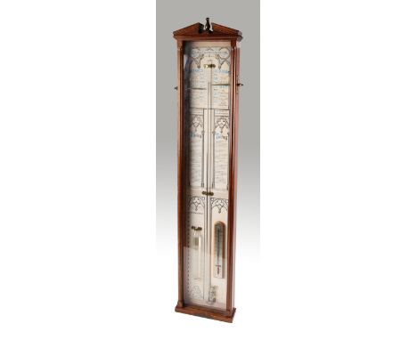 An extensively restored admiral Fitzroys Barometer of typical form with mercury column.