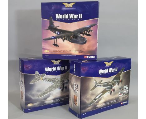 3 boxed model aircraft from Corgi Aviation Archive WWII series including Heinkel HE 111H-3 'Hindenburg' AA33701,  Heinkel HE 