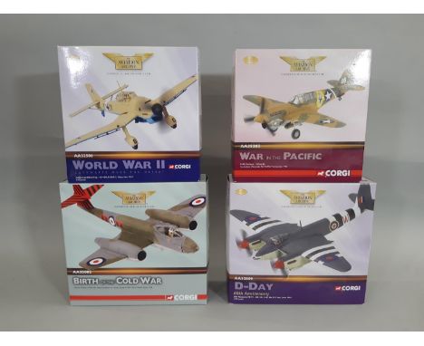 4 boxed model aircraft by Corgi featuring aircraft from conflicts WW2 and the Cold War including 'War in the Pacific' AA35203