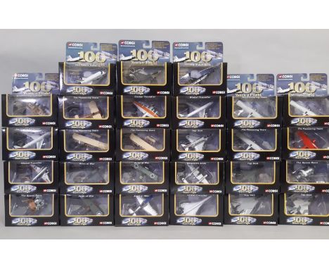 27 boxed models '100 Years of Flight' by Corgi, all in original packaging, boxes unopened (27) 