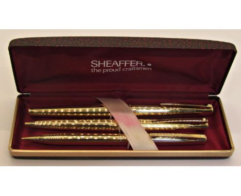 Sheaffer Imperial 777 fine lined fountain and ballpoint pens and pencil with box 