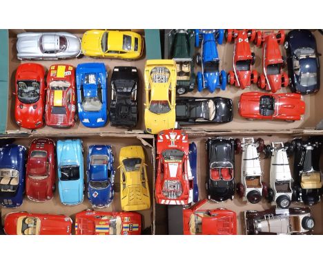 29 classic cars by Burago, all 1:18 scale including Alpha Romeo 2300, Mercedes Benz,  Jaguar, Ferrari, Porsche, Bugatti etc, 