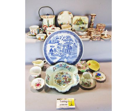 Two boxes of miscellaneous china, English and continental, plates, cups saucers, etc 
