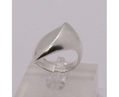 Georg Jensen silver ring, stamped 'Georg Jensen 925 S 91 56', 14.8g 