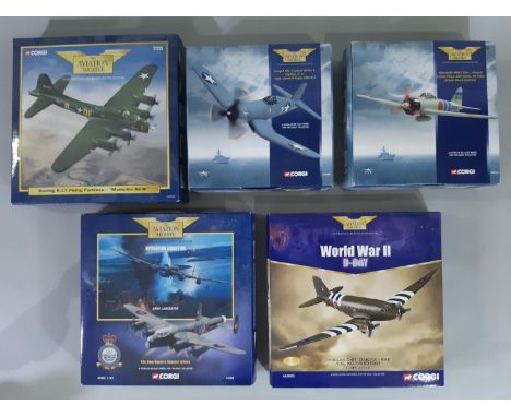 5 boxed models of WW2 aircraft from Corgi Aviation Archive, including 'The Dambusters Special Edition Operation Chastise' Avr