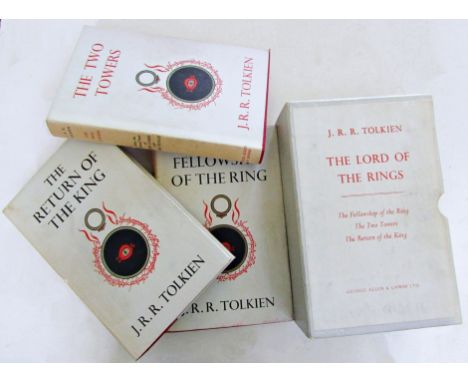 Tolkien, J.R.R, boxed first edition set of The Lord of the Rings, The Fellowship of the Ring, 1st Ed 13 Imp, The Two Towers, 