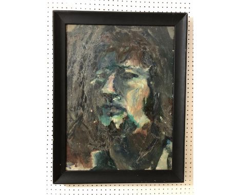 20th century Expressionist Portrait - oil on board, unsigned, 45 x 61 cm, framed 