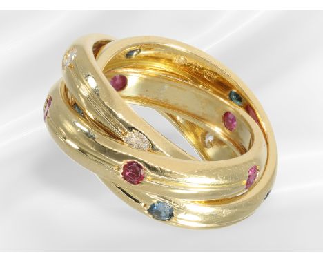 Ring: hochwertiger vintage Cartier Trinity-Ring aus 18K Gold, mit Original-Box: Ca. Ø15,5mm, RG49, ca. 13g, 18K Gold, hochwer