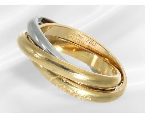 Ring: gesuchter Cartier Trinity Goldring, signiert: Ca. Ø18mm, RG 56, ca. 6g, 18K Gold, 3 ineinander verschlungene Ringe, sig