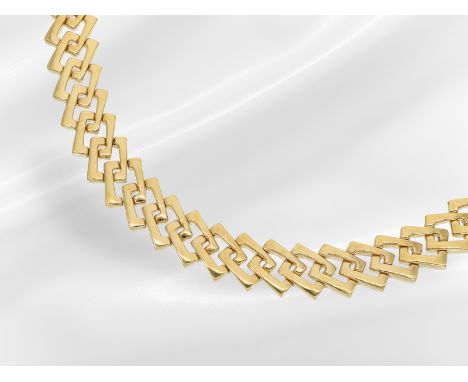Kette: opulentes vintage Goldcollier, Bicolor, 18K Gold: Ca. 47cm lang, ca. 75g, Handarbeit aus 18K Gelbgold/Weißgold, Sicher