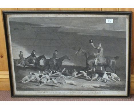 A 19th Century print of Francis Dukinfield Astley and his harriers plus two 19th Century sporting prints