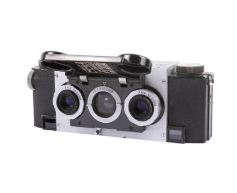 A Stereo Realist 35mm Rangefinder camera. Serial number A9380. With two Ilex Paragon Anastigmat 35mm f3.5 taking lenses. Shut