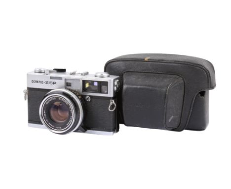 An Olympus 35 SP 35mm Rangefinder camera. Chrome. Serial number 313298. With an Olympus 42mm f1.7 G.Zuiko lens, strap and ERC