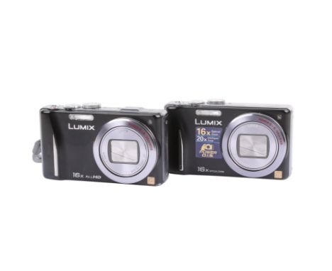 Two Panasonic Lumix DMC Compact Digital cameras. To include a TZ-18 and a TZ-20. Both with batteries but missing chargers. Un