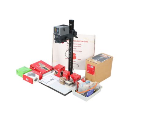 A Kaiser Vergrosserungsgerate VCP 7005 System-V 6 x 7 photographic colour darkroom enlarger. Together with a full darkroom se