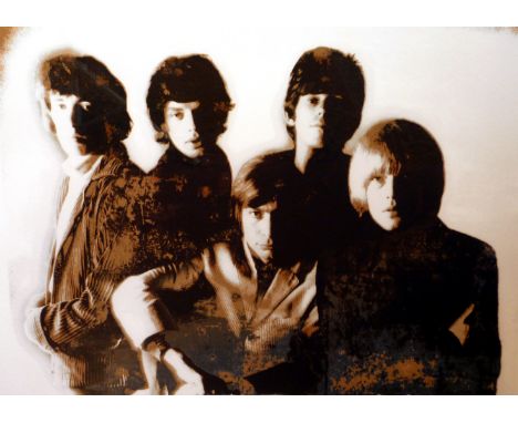 Mason's Yard….. Early photograph depicting the Rolling Stones', signed by Gered Mankowitz, 25" x 35", est £250 - £350