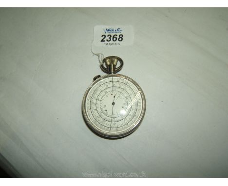 A Calculigraphe in a Pocket Watch type silver nickel case dated 1910, g.w.o