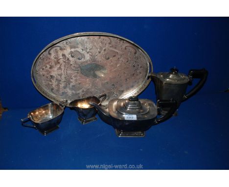 A Silver plated Teaset and Tray