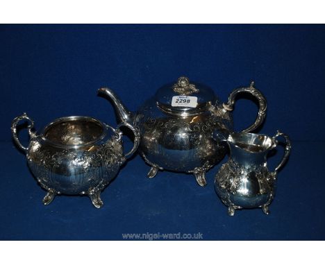 A three piece silver Plated Teaset 