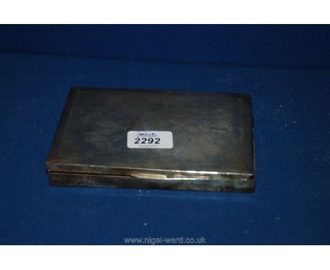 A Birmingham hallmark, distressed Sterling Silver Cigarette Box (as found) 110 g