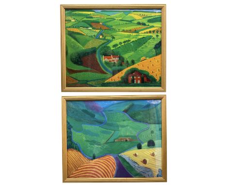 David Hockney (British 1937-); two landscape prints overall 55cm x 66cm (2)